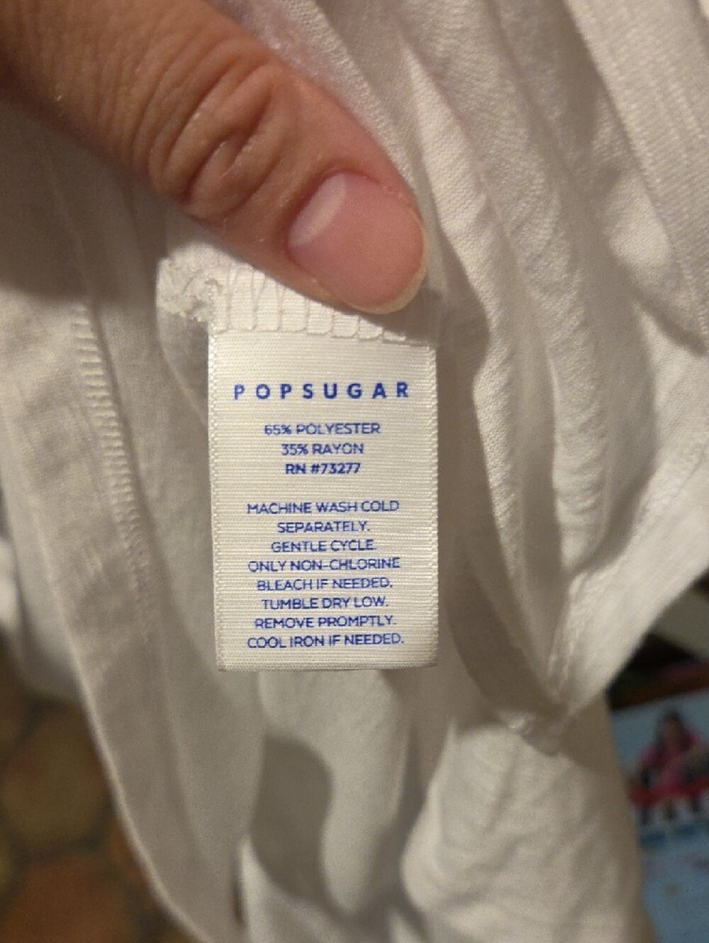 POPSUGAR White Tee with Multicolor Block Lettering - Picture 4 of 6